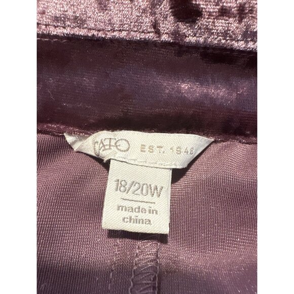 CATO Crushed Velvet Purple Cardigan Duster Jacket Boho Open Front Size 18/20W - Picture 7 of 8